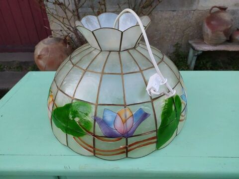 Grande Suspension Abat-jour Nacre D�cor Fleur Vintage  35 Loches (37)
