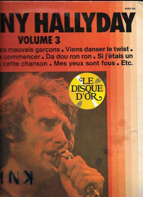 Vinyle 33 T ,JOHNNY HALLIDAY volume 3 disque d'or 24 Tours (37)