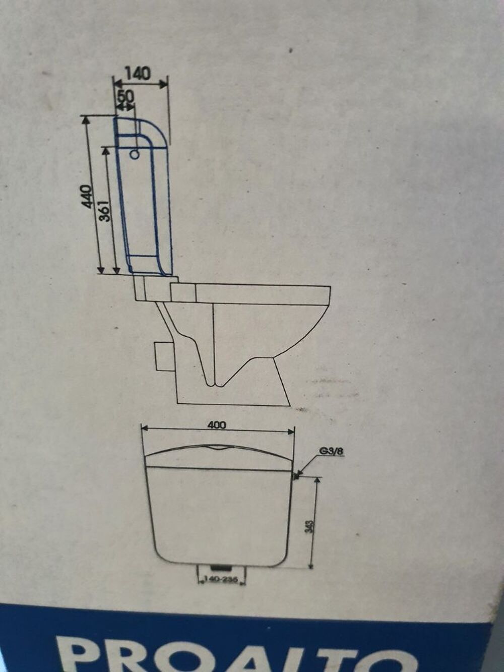 RESERVOIR WC ATTENANT EQUIPER PVC. Bricolage