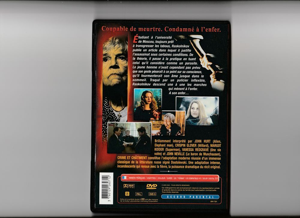 crime et ch&acirc;timent DVD et blu-ray