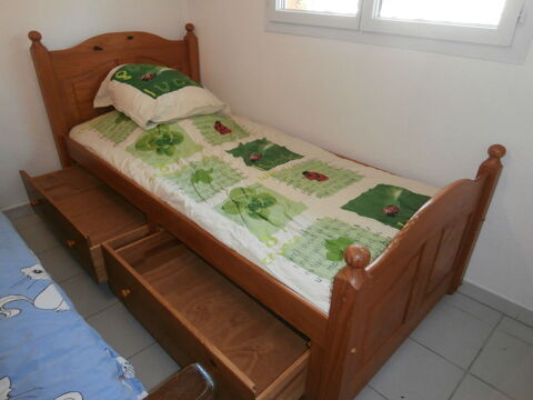 CHAMBRE DE JEUNE MIXTE COMPLETE EN PIN MASSIF COULEUR MIEL 220 Saint-Estve (66)
