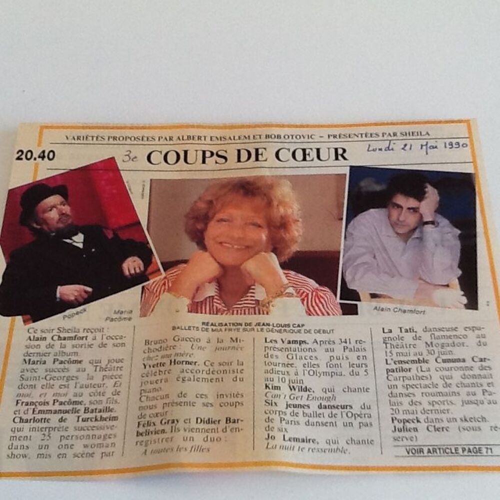 DVD SHEILA pr&eacute;sentatrice des &eacute;missions t&eacute;l&eacute; "COUPS DE COEUR" DVD et blu-ray