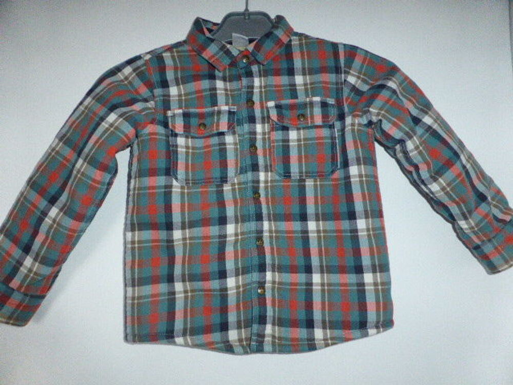 Petit Bateau chemise multicolore hiver doubl&eacute;e fourrure 5 an Vêtements enfants