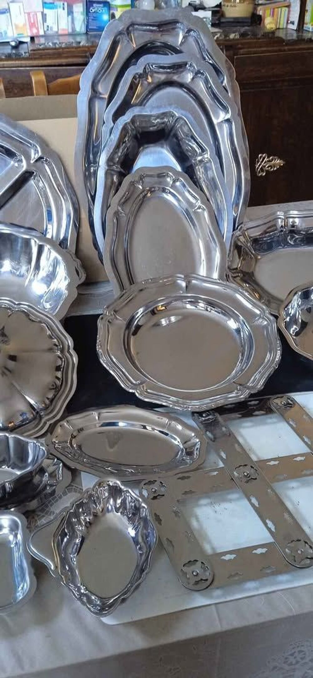 service plat en inox ancien Cuisine