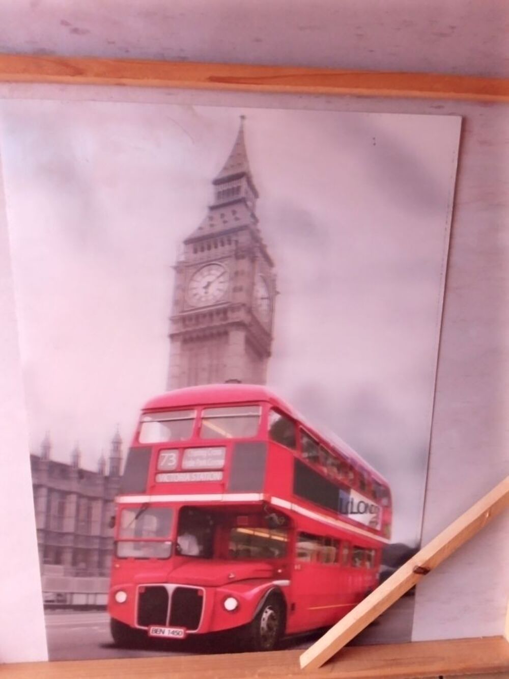 poster 3 D bus anglais. Dcoration