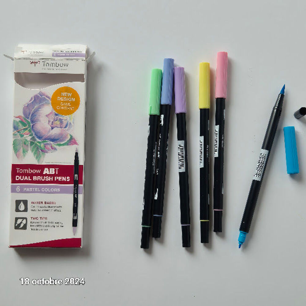 Ton pastel , Tombow ABT, Feutre pinceau ABT Dual Brush Pen, Bricolage
