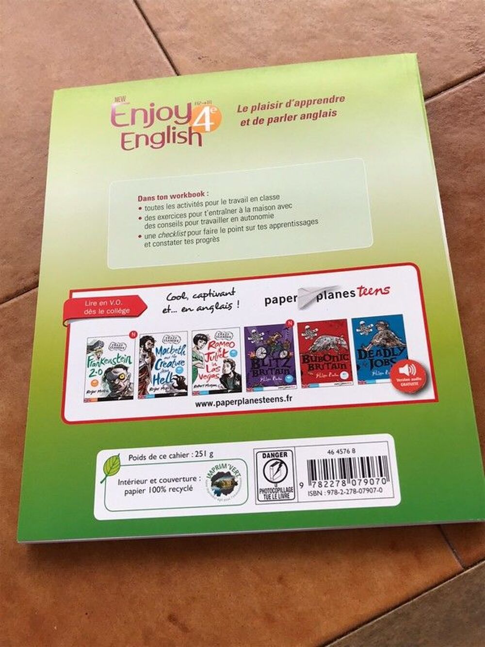 Workbook Anglais New Enjoy English 4&egrave;me Livres et BD