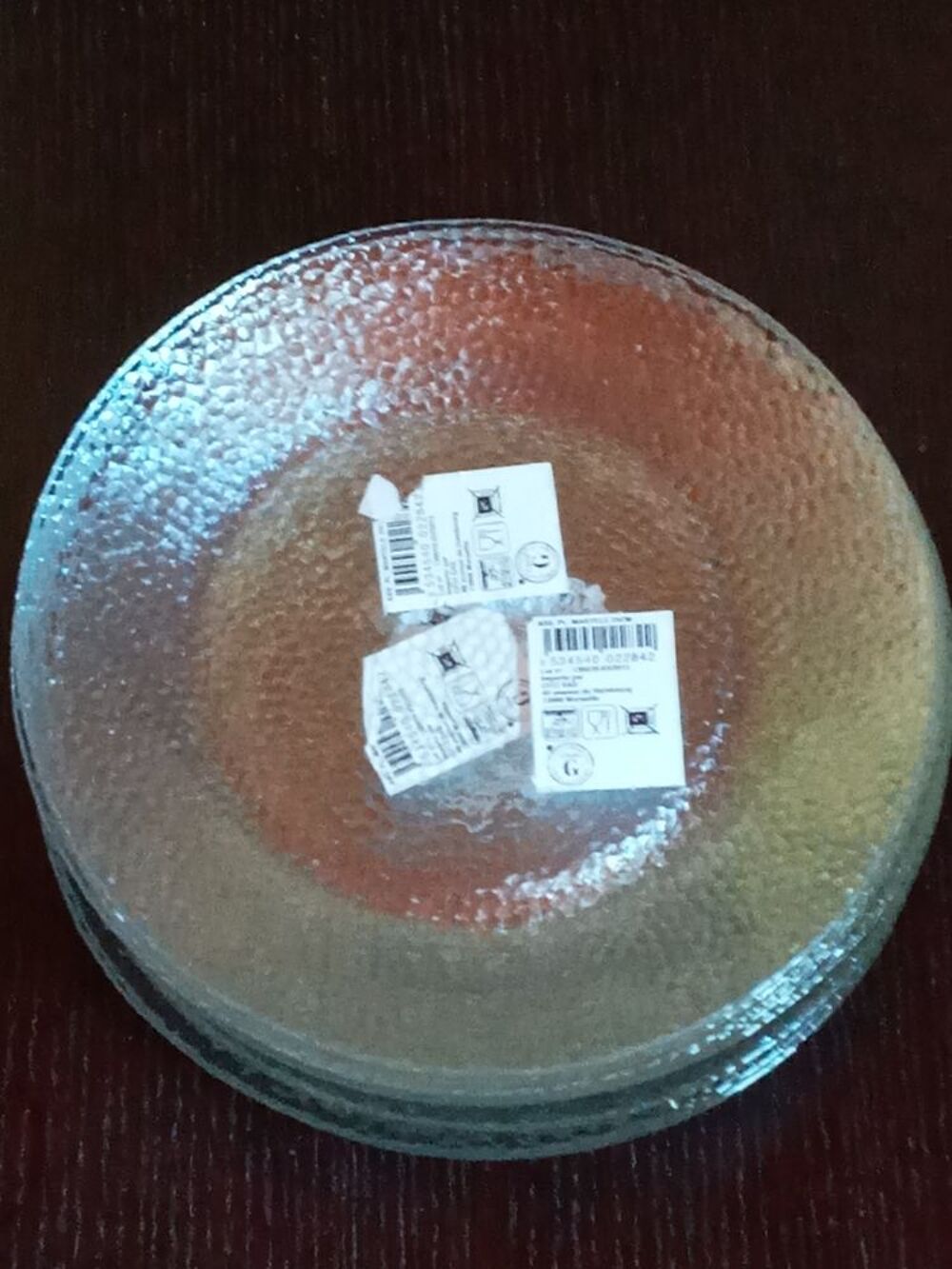 de 12 assiettes plates rondes, en verre, transparentes Cuisine