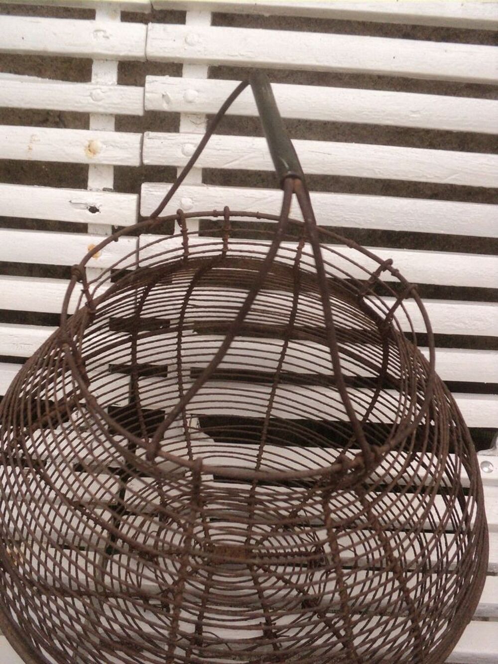 Gros Panier &agrave; Oeufs Salade en Fil de Fer D&eacute;co Cuisine Jardin Décoration
