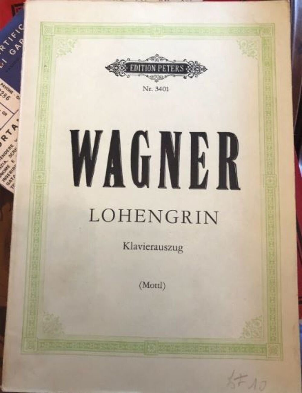 partition &quot;Lohengrin&quot; de Richard Wagner sous forme de livre 