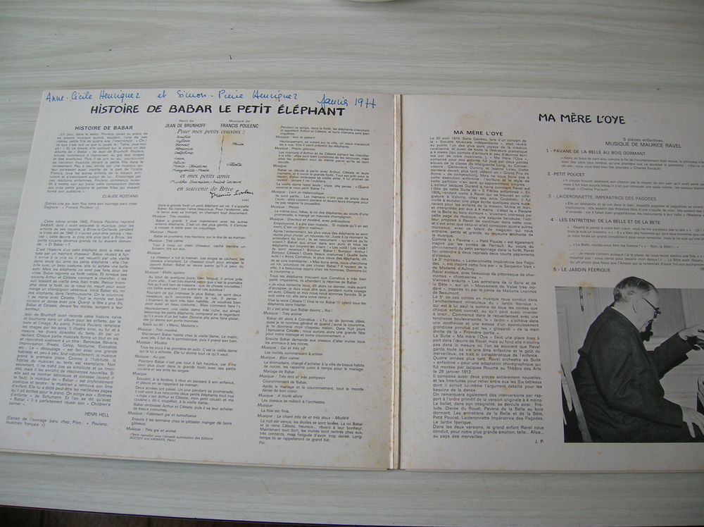 33 TOURS BABAR par Francis Poulenc CD et vinyles