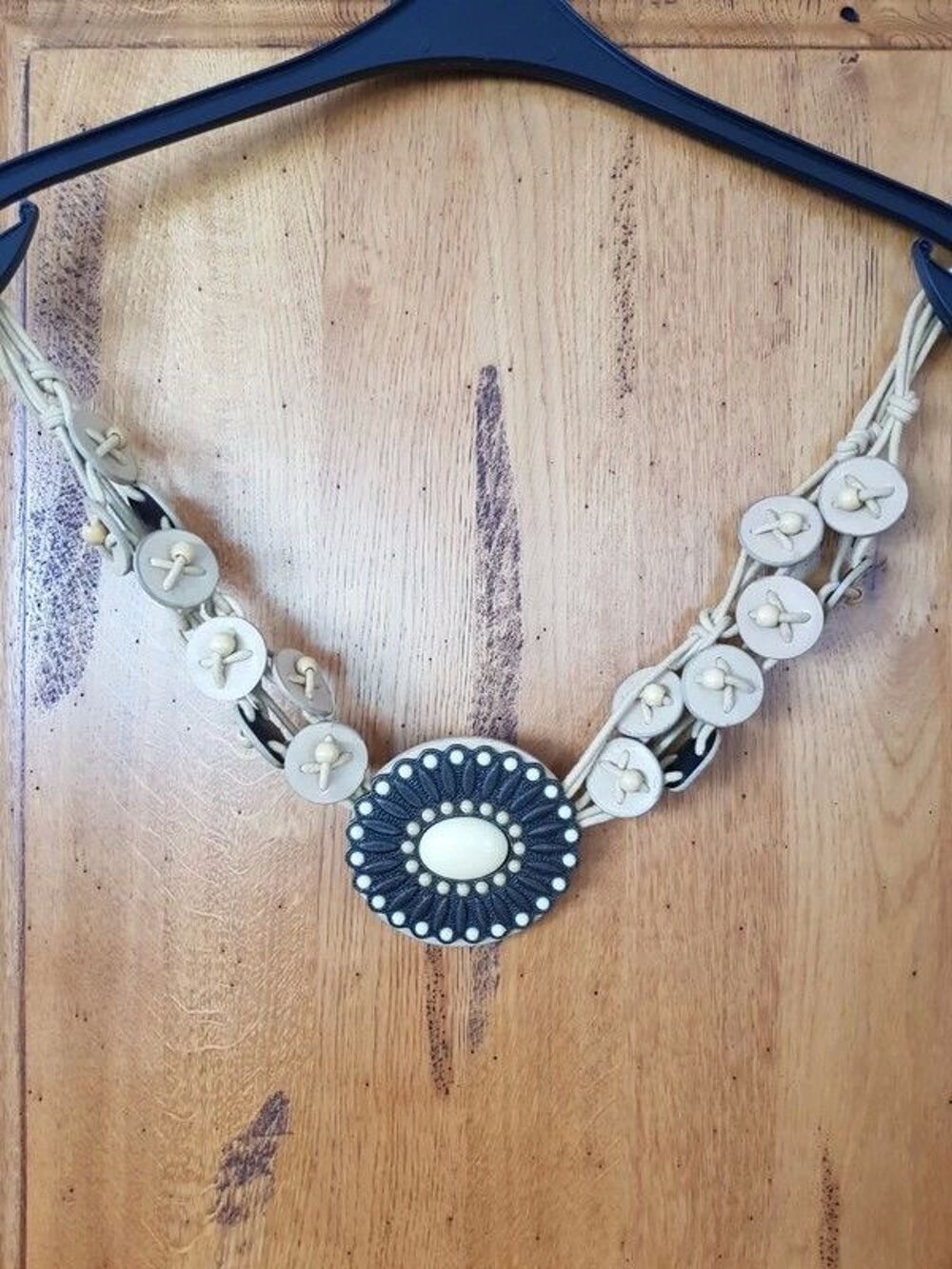 Ceinture tress&eacute;e beige neuve 175 cm de long rond central 11 Maroquinerie