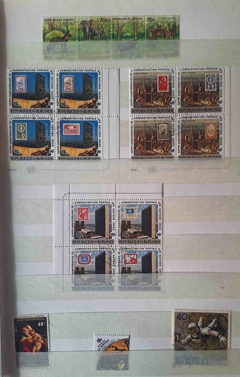 S&eacute;rie de timbres de collection du Burundi 
