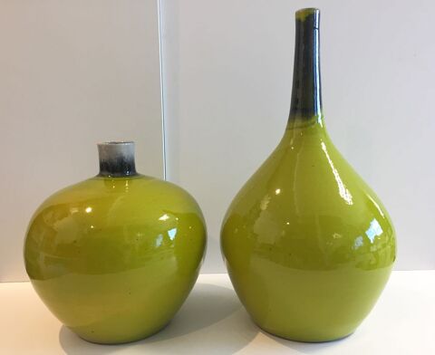Gros Vases Cramique maille Craquele Art Design Vert Pom 159 Marseille 11 (13)