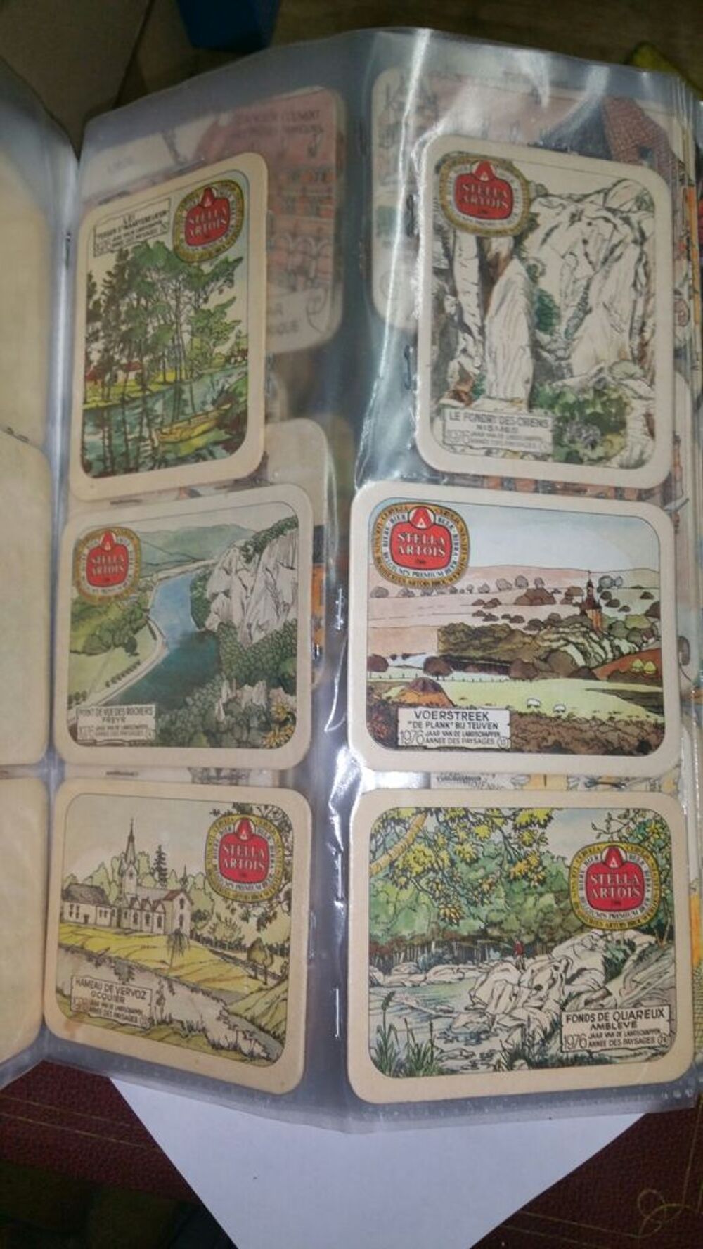 sous bock bi&egrave;re Stella Artois 1976 ann&eacute;e des paysages 