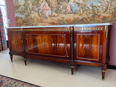 Buffet Marie-Antoinette style Louis XVI - dessus marbre 800 Pargny-sur-Saulx (51)