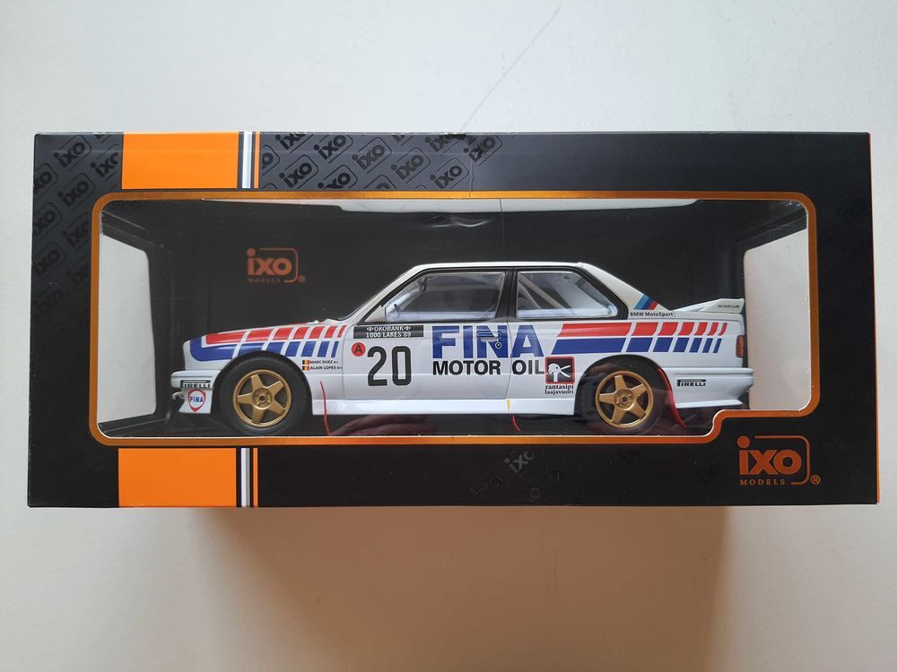 BMW M3 E30 #20, M.Duez/A.Lopes, Rallye des 1000 Lacs 1989. IXO Models 1/18 