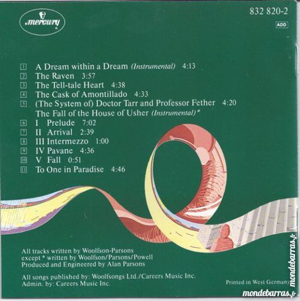 Alan Parson Tales of mystery CD et vinyles