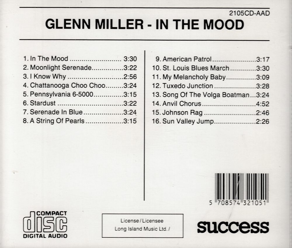 CD Glenn Miller - In The Mood CD et vinyles