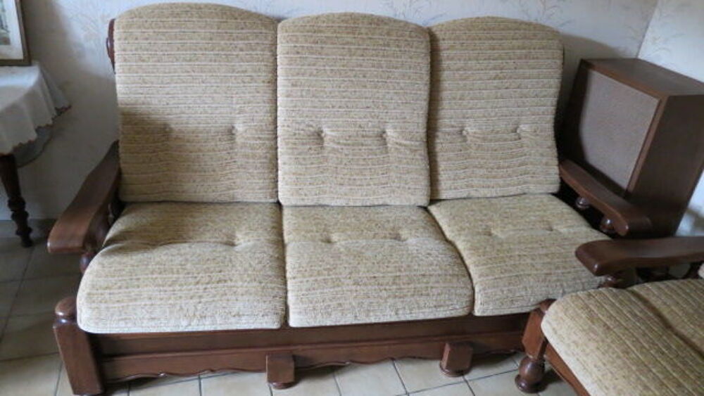 : SALON CANAPE 3 PLACES CONVERTIBLE + 2 FAUTEUILS Meubles