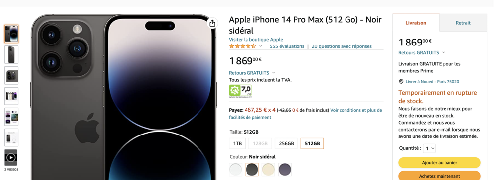 Iphonne 14 pro max 512GB Neuf Téléphones et tablettes