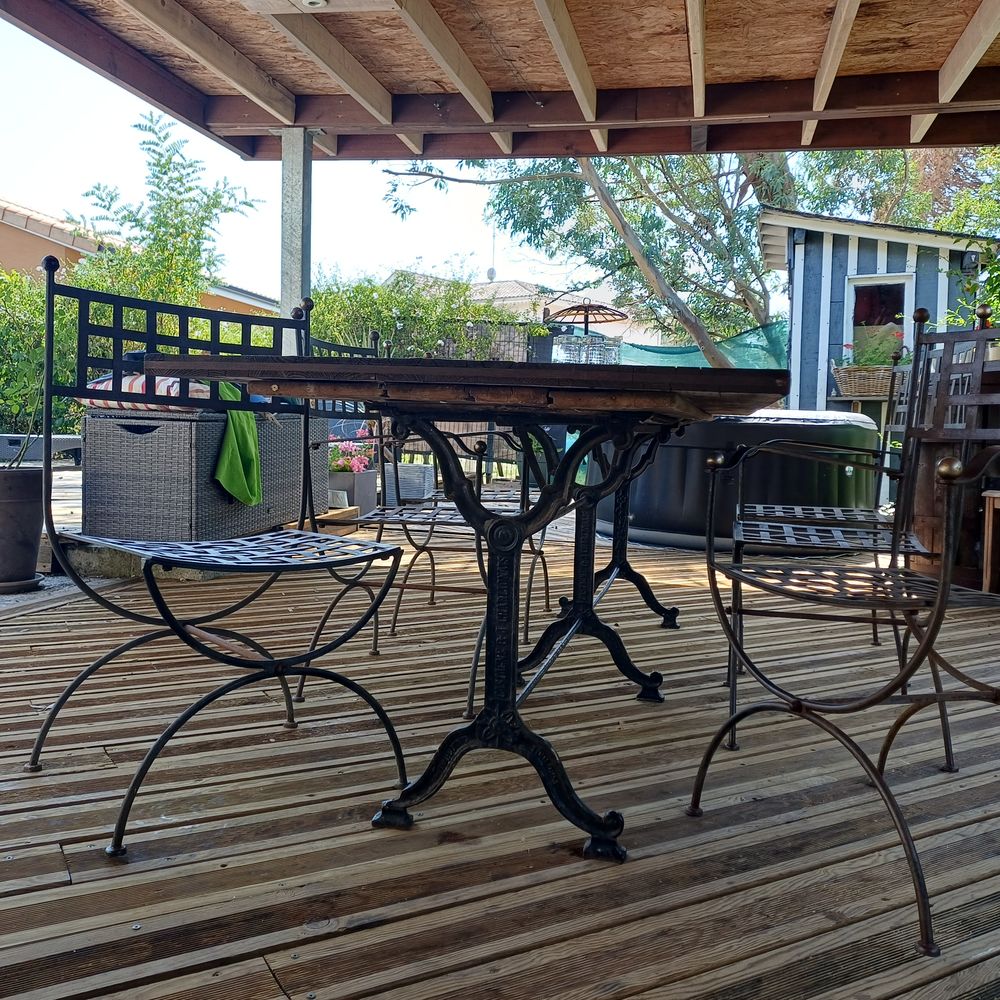 Table et lot de 6 chaises ext&eacute;rieurs Jardin