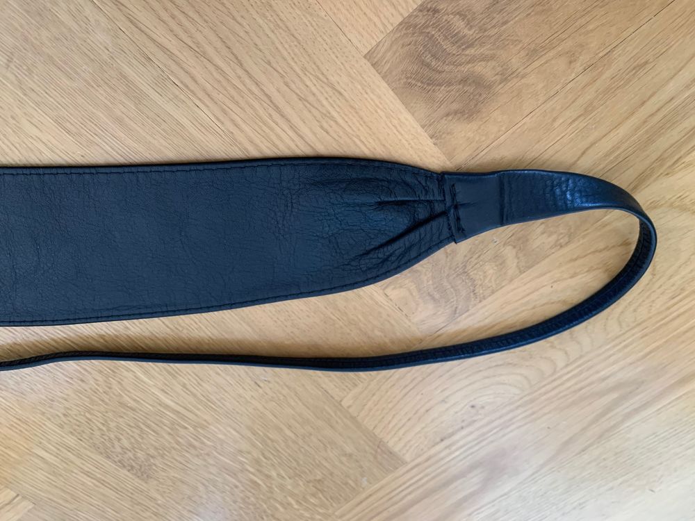 Femme, Ceinture &agrave; nouer en peau souple, Noir, Large 8cm-Long Maroquinerie