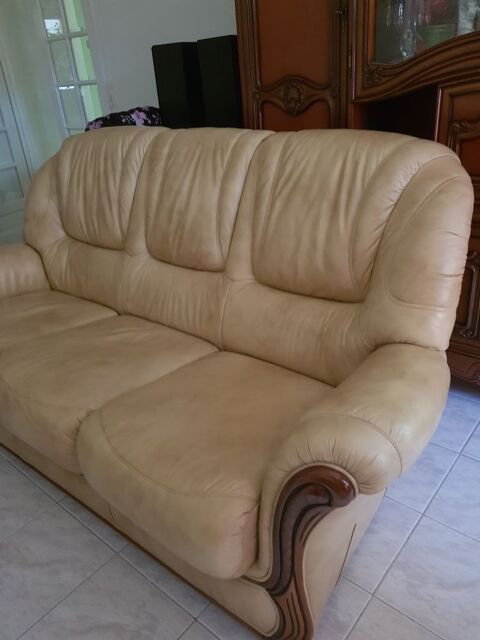 Vent canapé cuir beige très bon état 220 Marseille 10 (13)