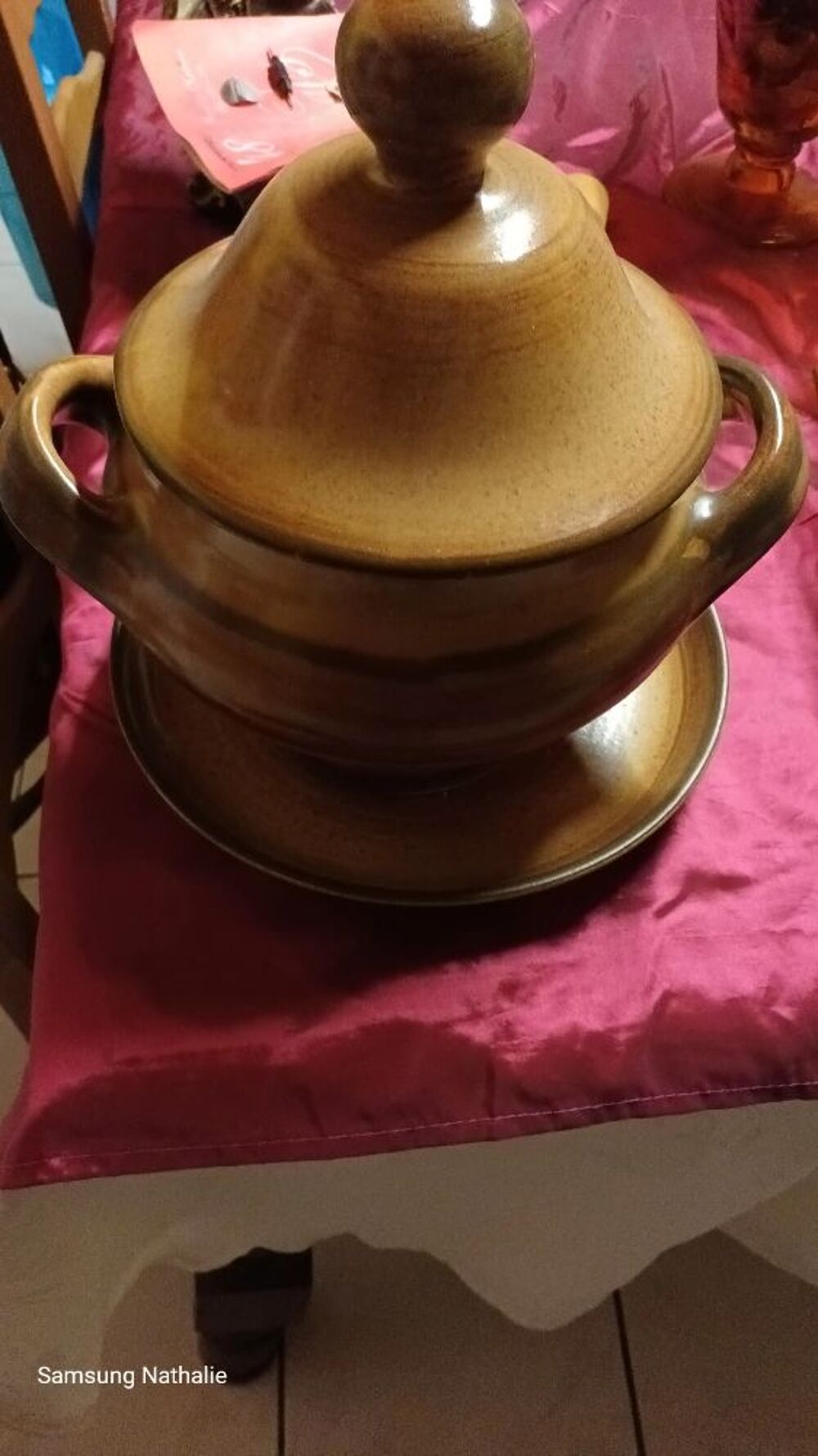 soupi&egrave;re et coupe en terre cuite Décoration