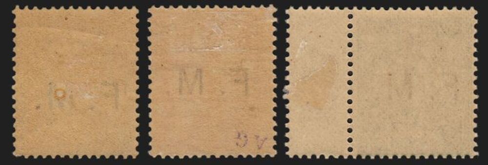 timbres Franchise Militaire surcharg&eacute;s F.M 