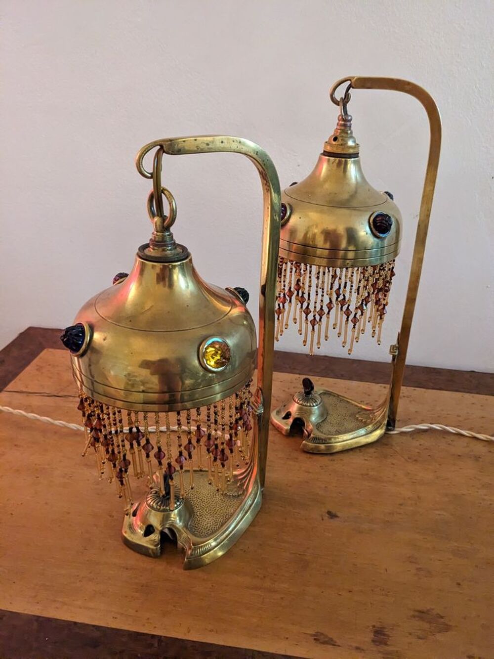 PAIRE DE 2 Tr&egrave;s rares lampes art d&eacute;co &eacute;lectrique 1900 art no Décoration