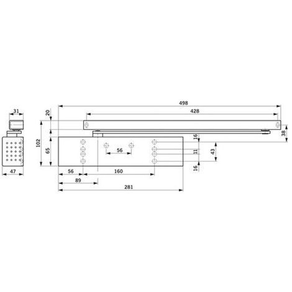 Ferme porte TS92B Blanc DORMA (RAL 9016) en 2-4 NEUF CORPS SEUL Bricolage