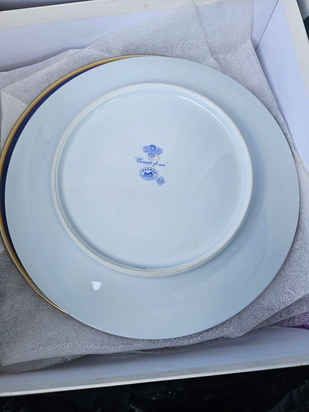 Assiettes vintage Herm&egrave;s en porcelaine 