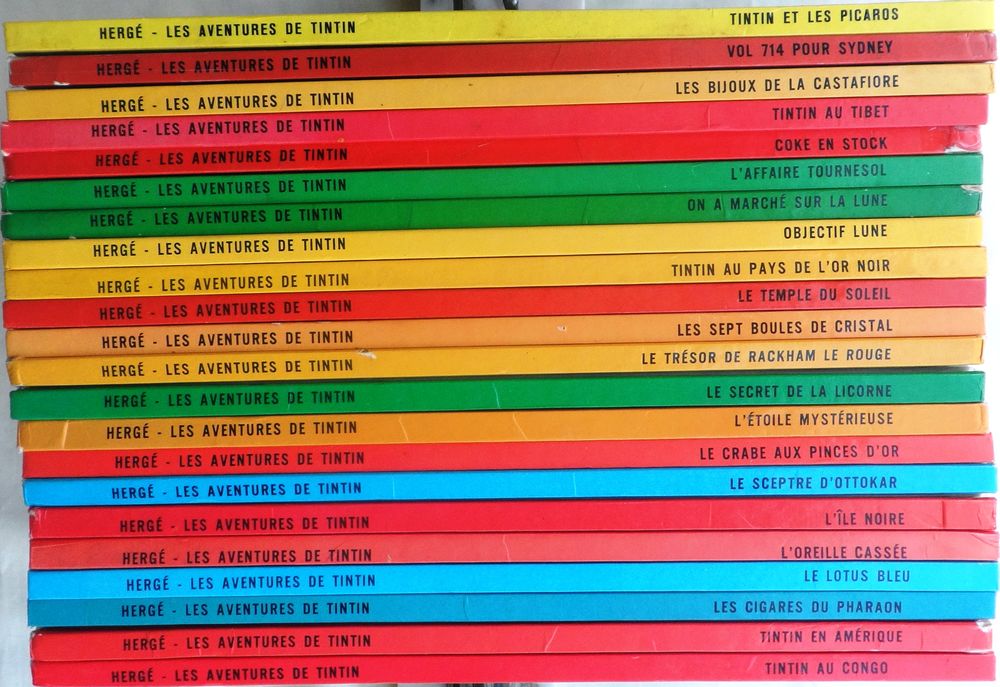 Lot des 22 albums de BD de Tintin en bon &eacute;tat Livres et BD