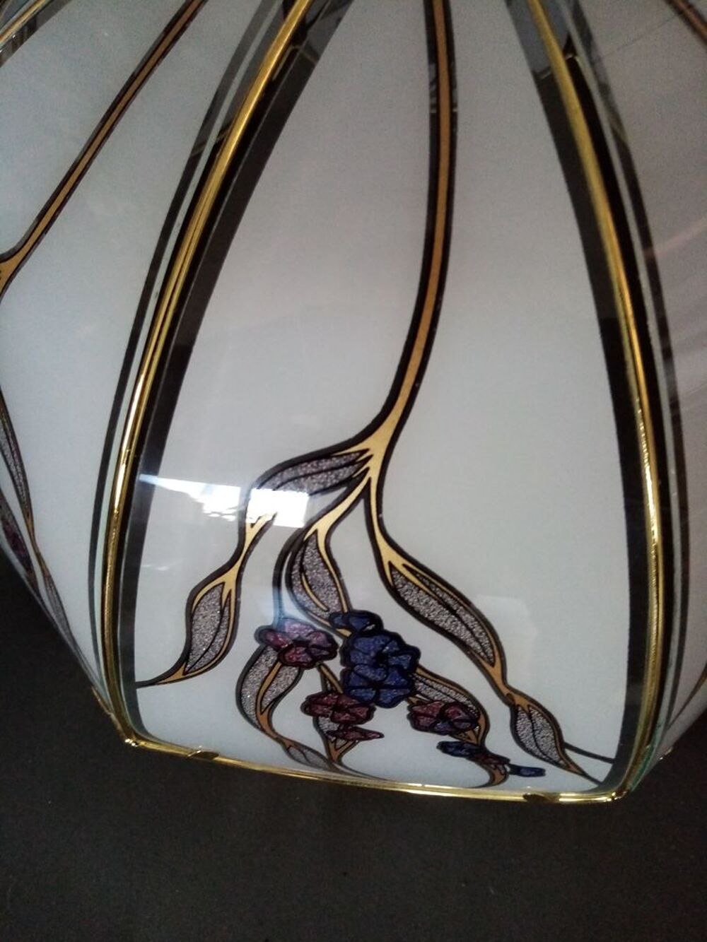 lustre en verre blanc Décoration