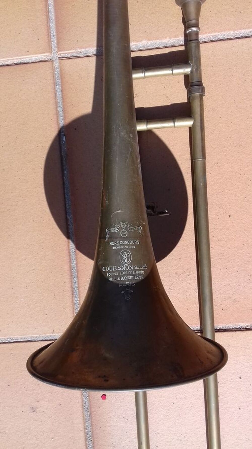 Trombonne &agrave; coulisse ancien 