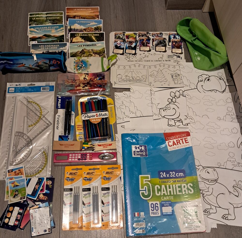  5 cahiers oxford neuf 2 pilot 26 stylos 9 recharches bic... Jeux / jouets