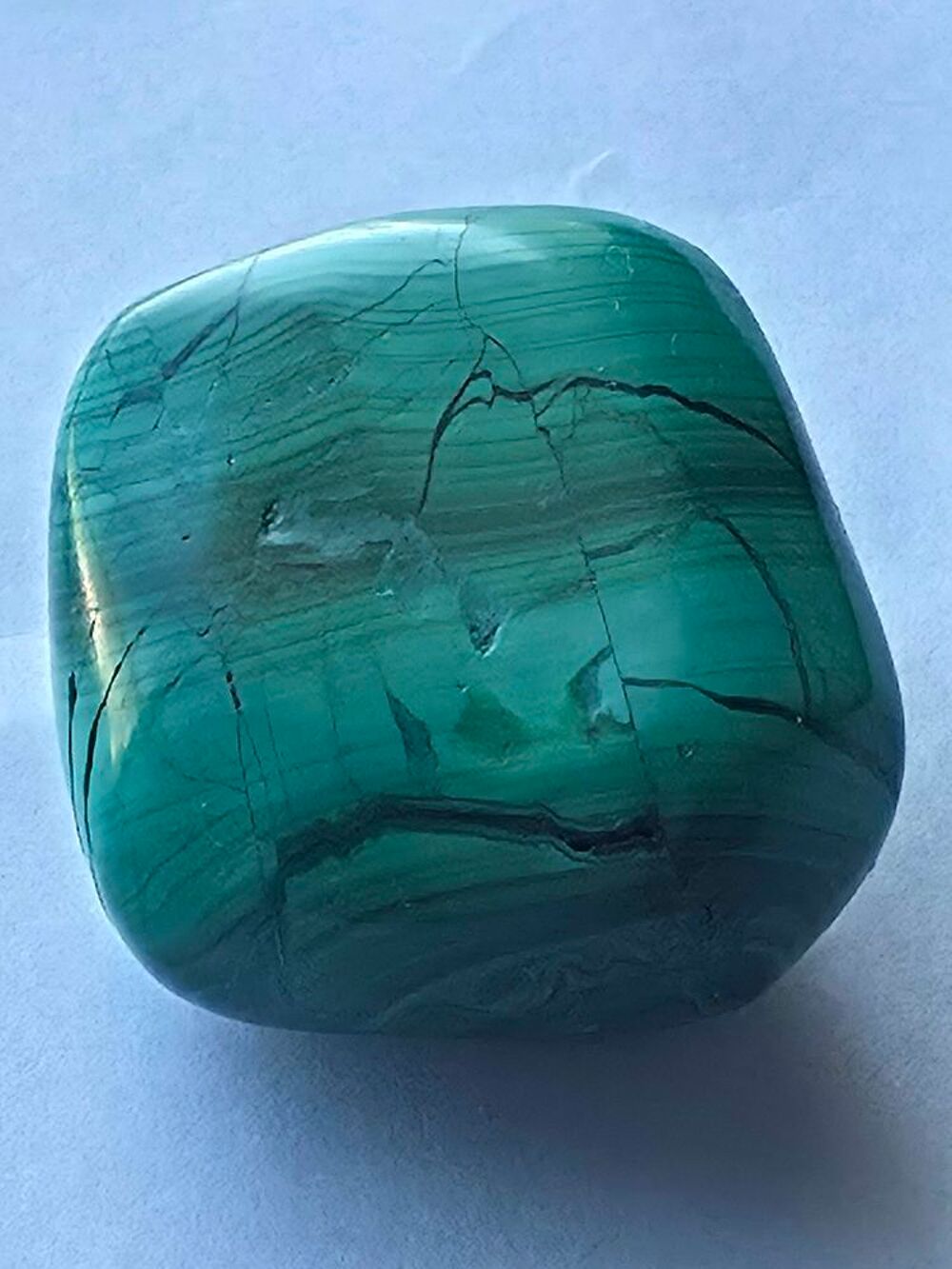 Malachite Naturelle du Katanga (RDC)-Splendide Galet Poli 37g 