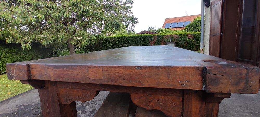 TABLE de FERME bois massif pour ext&eacute;rieur Meubles