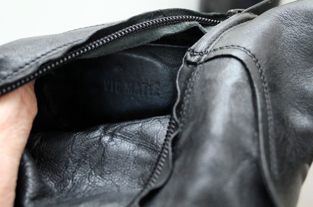 Cuissardes de cuir noir VIC MATI&Eacute; T.38 Chaussures