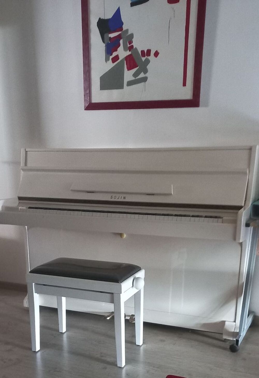 PIANO DROIT BLANC Instruments de musique
