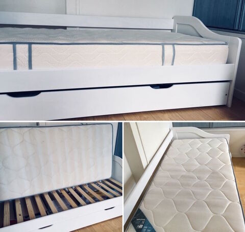 Lit gigogne 90x200 lit-tiroir double couchage + matelas 150 Paris 14 (75)