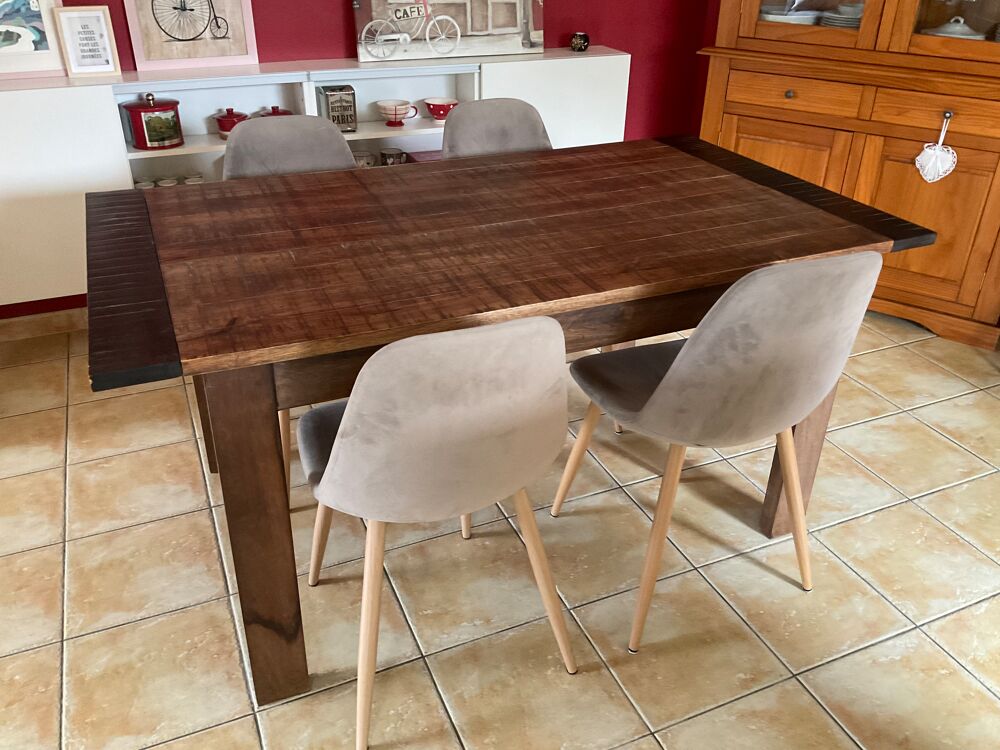Table rectangulaire extensible 160/200/240cm bois massif Meubles
