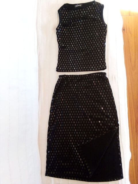 Jupe fendue + haut noir brillant JOLINA 50 Cuxac-Cabardès (11)