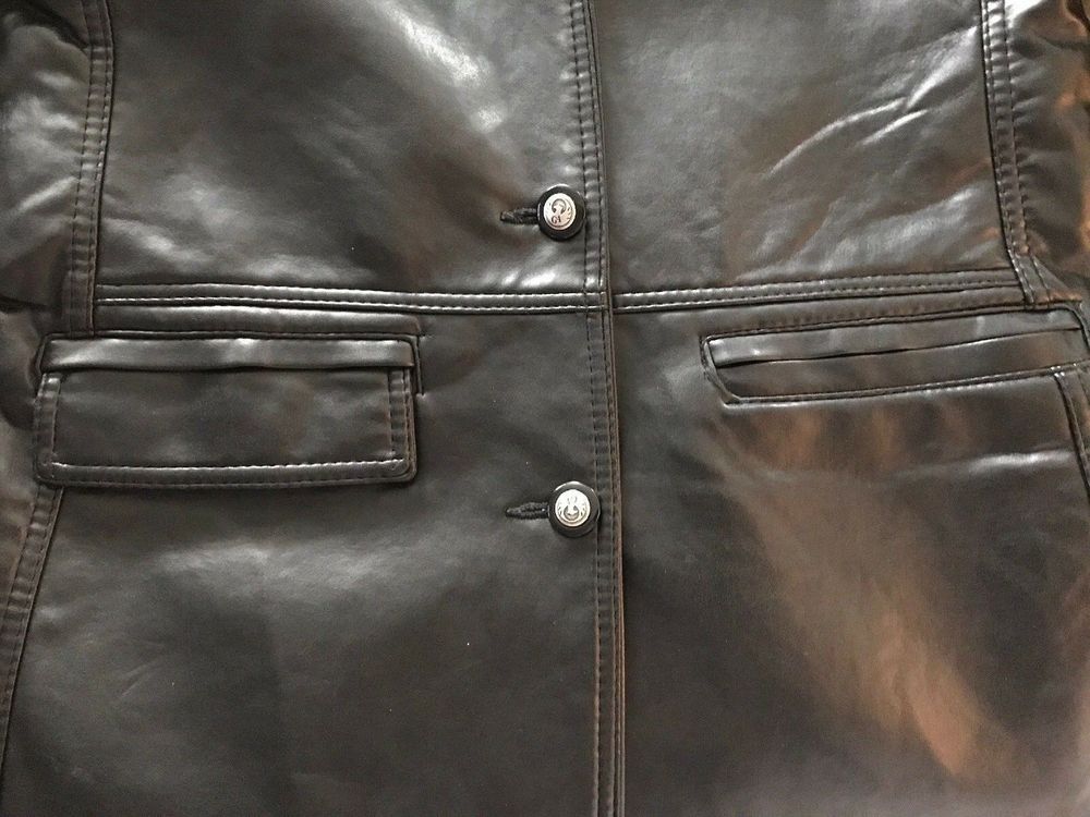 Manteau/veste en cuir souple noir Femme Vêtements