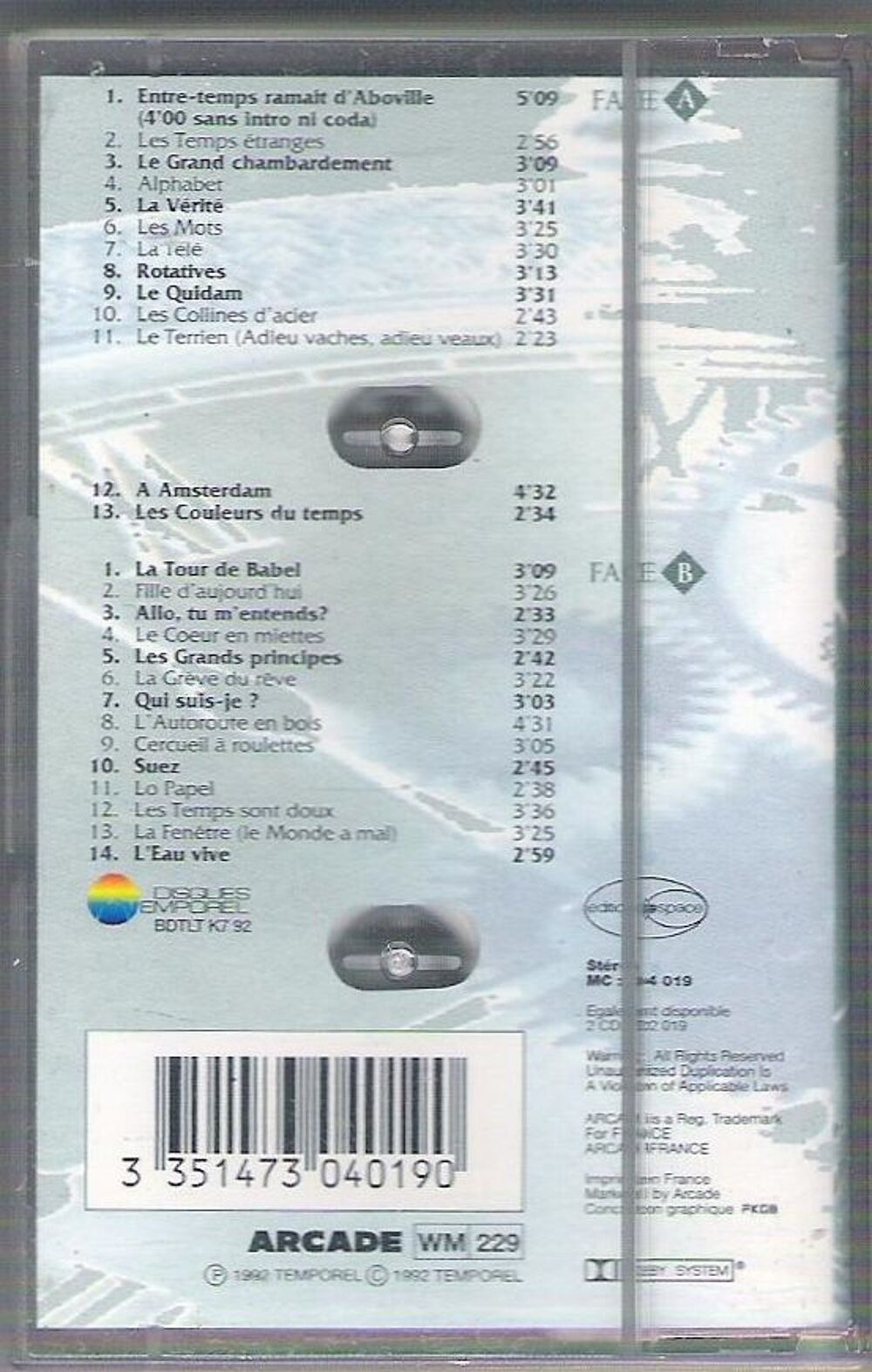 Cassette K7 audio Guy B&eacute;art CD et vinyles