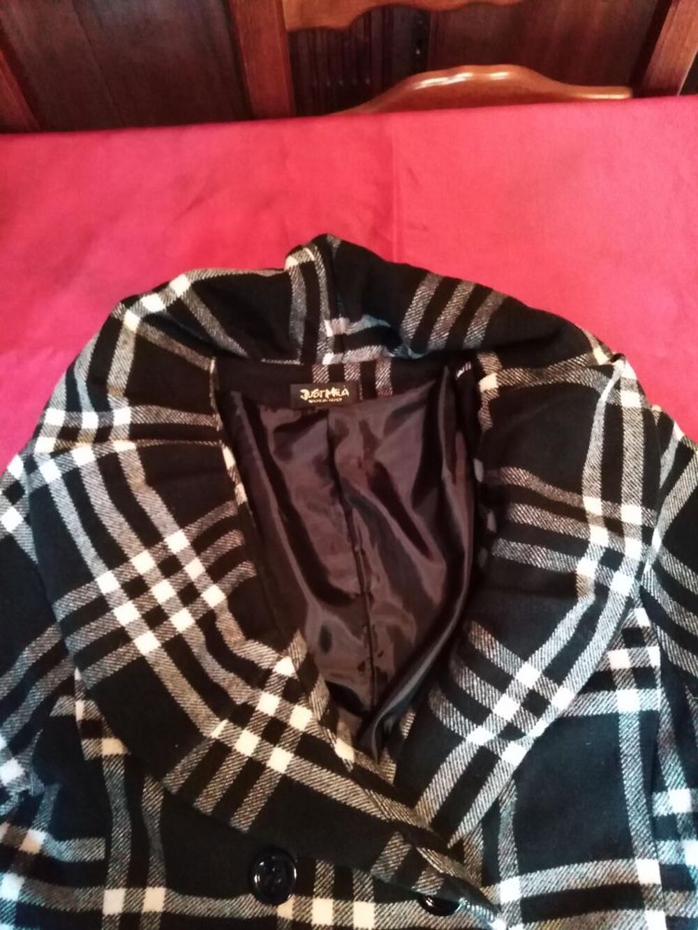 Manteau gris blanc et noir taille L Vêtements