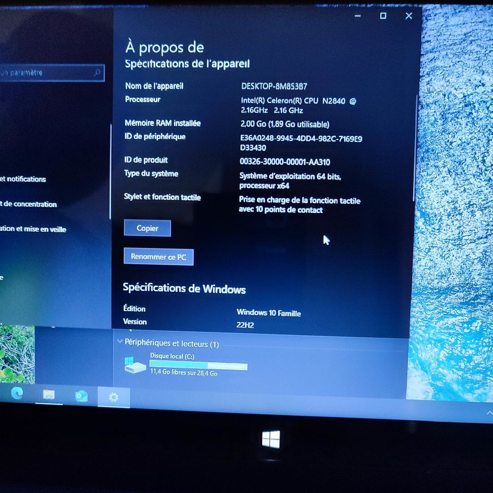 Pc tactile HP Stream x360 11-p batterie HS Matériel informatique