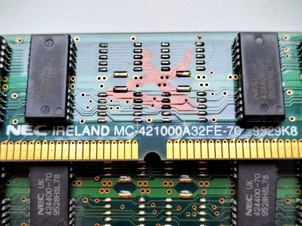 Lot 2 M&eacute;moires RAM "Vintage" Simm (72-pins) 4Mo-70ns NEC Matériel informatique