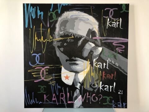 Tableau Karl Lagerfeld (huile sur toile) 180 Paris 12 (75)